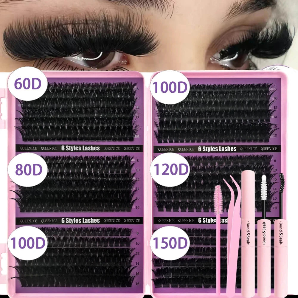QUEENICE DIY Cluster Lash Extension Kit