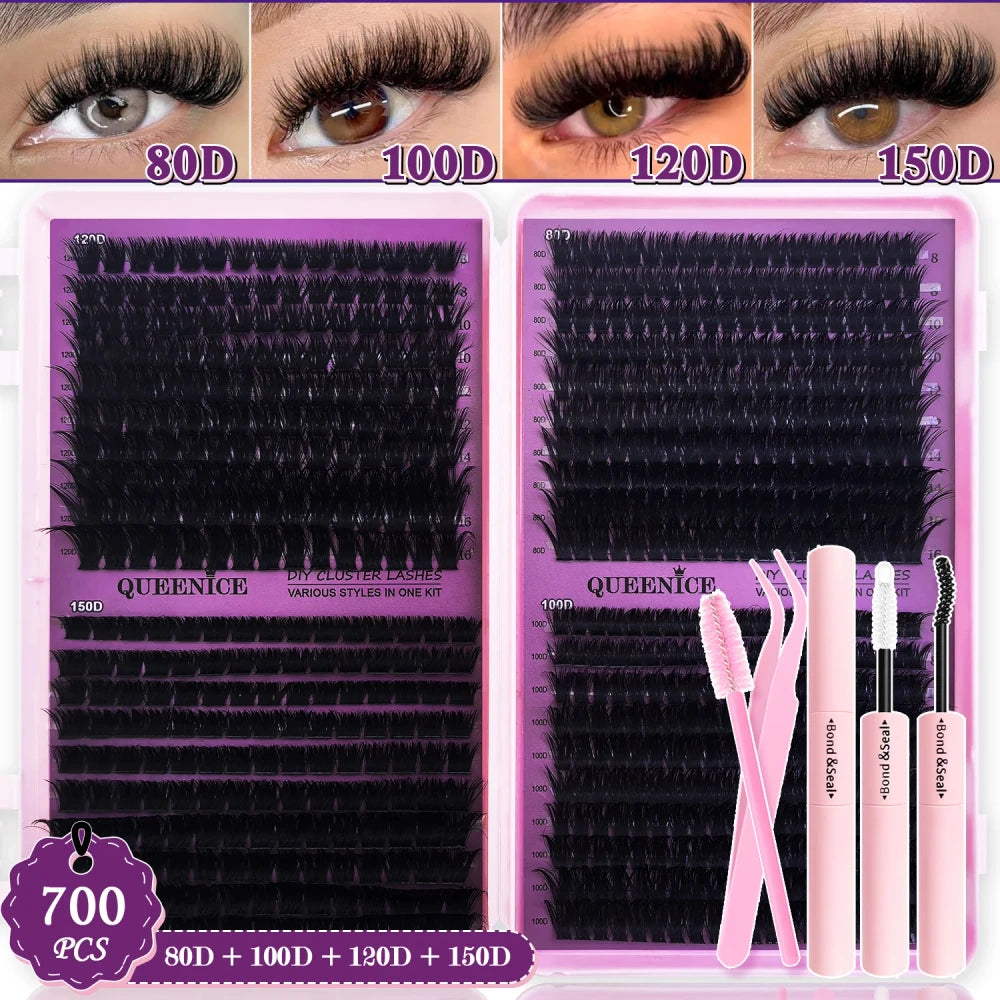 QUEENICE DIY Cluster Lash Extension Kit