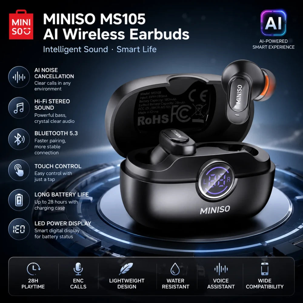 MINISO MS105 Wireless AI Translation Earbuds