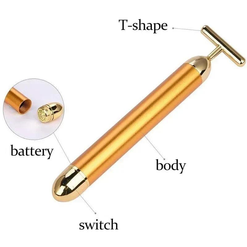 24k Gold Vibrating Facial Roller
