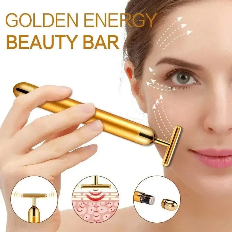 24k Gold Vibrating Facial Roller