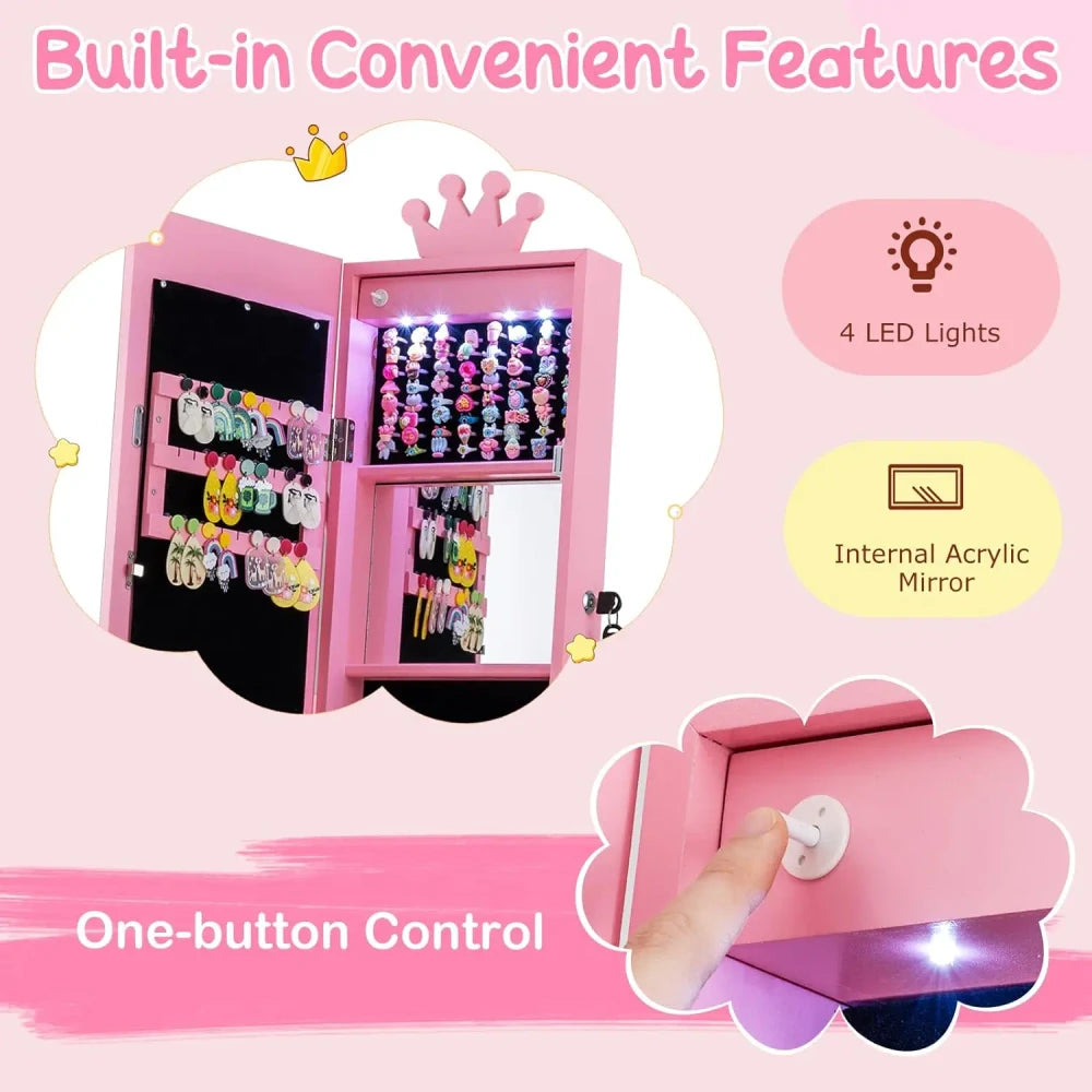 Swivel Mirror Jewelry Armoire